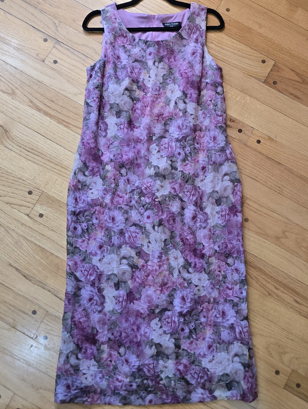 Vintage Miss Dorby Floral Sheath Dress Pink Purple 90s Cottagecore Coquette